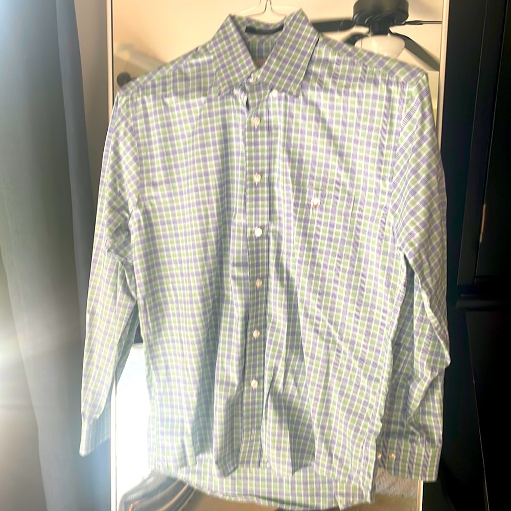 Green and Purple Button Down Shirt